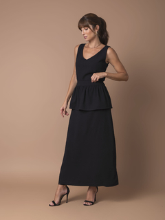 Saia Crepe Peplum - Preto - comprar online