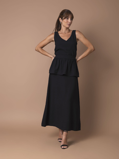 Saia Crepe Peplum - Preto na internet