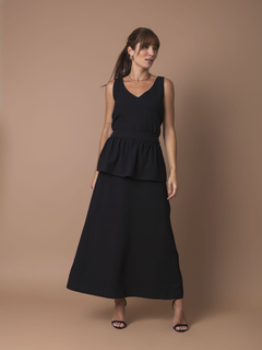 Saia Crepe Peplum - Preto - Fernanda Gardini