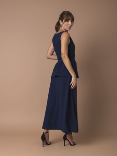 Saia Crepe Peplum - Azul Marinho - Fernanda Gardini