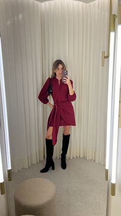 Chemise Curta com Pareô Amarração - Framboesa - comprar online