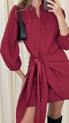 Chemise Curta com Pareô Amarração - Framboesa - Fernanda Gardini