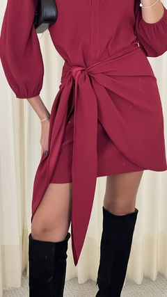 Chemise Curta com Pareô Amarração - Framboesa - loja online