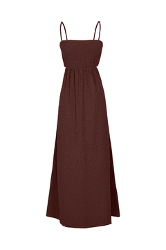 Vestido com Abertura Lateral - Marrom - Fernanda Gardini