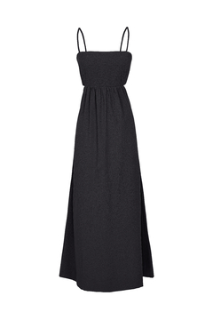 Vestido com Abertura Lateral - Preto - Fernanda Gardini