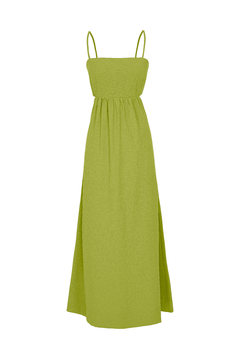 Vestido com Abertura Lateral - Verde Matcha