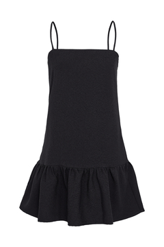 Vestido Curto com Babado - Preto - Fernanda Gardini