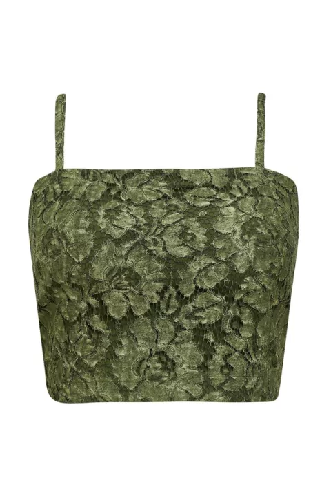 Cropped Alcinha Renda - Verde