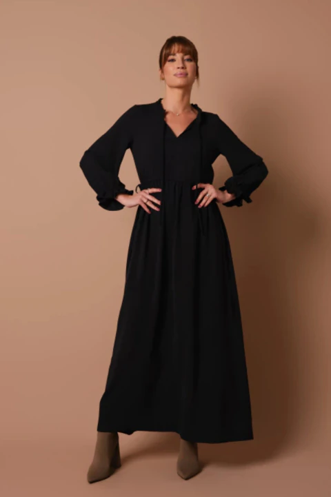 Vestido Gypsi Crepe - Preto