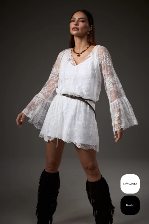 Vestido Gypsi Renda Curto