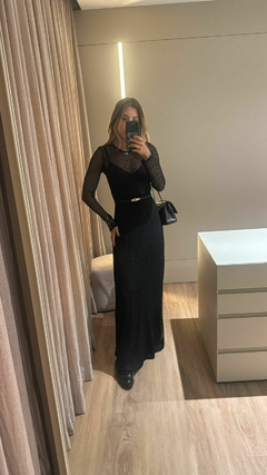 Imagem do Vestido Tela Manga Comprida - Preto