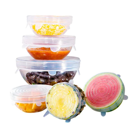 SET DE 6 TAPAS DE SILICONA REDONDAS