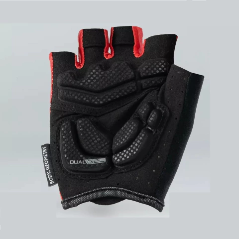 Luvas Specialized BG Dual Gel Dedo Curto Masculina - Vermelho