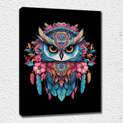 Buho Mandala Negro - Pinta por números!