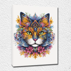 Gato Mandala - Pinta por números!