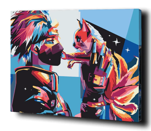 Kakashi y Kurama (Naruto) - Pintura por números!