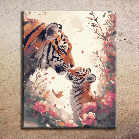 Tigres y Flores - Pinta por números!