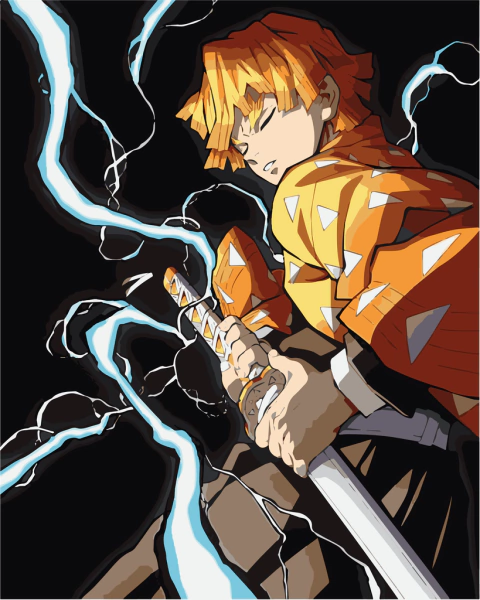 Demon Slayer: Zenitsu - Pintura por números!