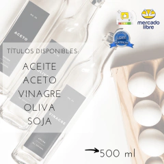 ACEITERA TRANSPARENTE 500ml x UNIDAD ETIQ NEGRA - Mama al Mando