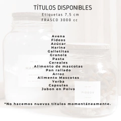 FRASCO DECO GIGANTE 3 litros TAPA METÁLICA - Mama al Mando