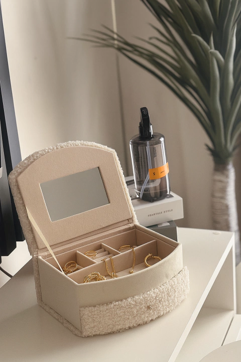 ALHAJERO ORGANIZADOR JOYAS CRUDO TEDDY PEQUEÑO - comprar online