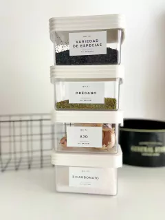 SET x6 CONTENEDOR MINI 400 cc PARA ESPECIAS WHITE