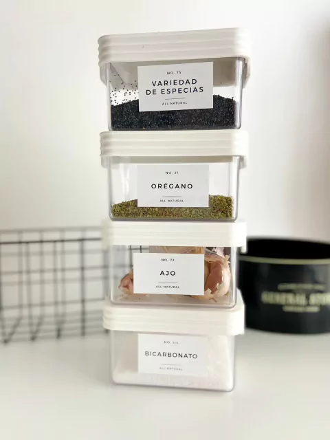 SET x6 CONTENEDOR MINI 400 cc PARA ESPECIAS WHITE