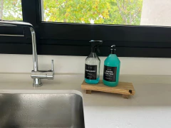 DISPENSER VIDRIO TRANSPARENTE 500cc ETIQ NEGRA - tienda online