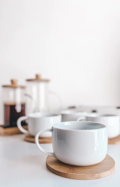 SET X6 TAZA + PLATO MADERA
