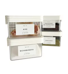 SET x6 CONTENEDOR MINI 400 cc PARA ESPECIAS WHITE - tienda online