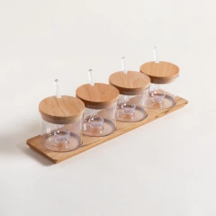 SET x4 COPETINEROS ACRILICO c/ BAMBOO - Mama al Mando