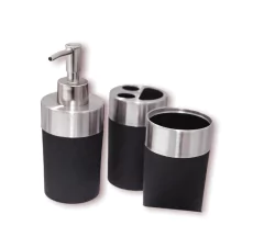 SET DE BAÑO ACERO BLACK - comprar online