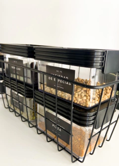 SET x6 CONTENEDOR MINI 400 cc PARA ESPECIAS BLACK - Mama al Mando