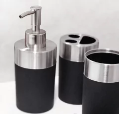 SET DE BAÑO ACERO BLACK