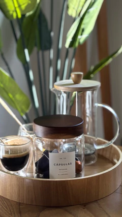 FRASCO REDONDO CON TAPA DE MADERA ACACIA C/ ETIQUETA en internet