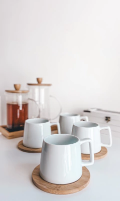 SET X6 TAZA + PLATO MADERA - comprar online