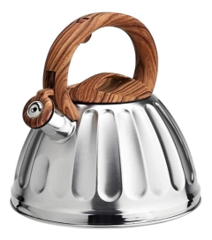 PAVA SILBADORA COLOR ACERO MANGO SIMIL MADERA en internet