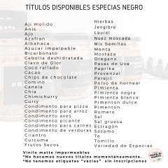 SET x6 CONTENEDOR MINI 400 cc PARA ESPECIAS BLACK - tienda online