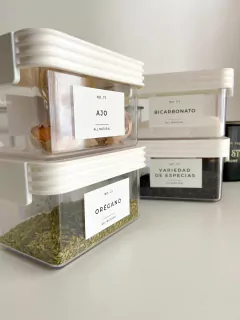 SET x6 CONTENEDOR MINI 400 cc PARA ESPECIAS WHITE - Mama al Mando