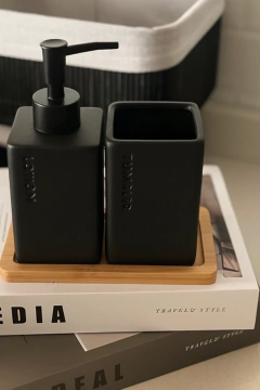 SET DE 3 PIEZAS BAÑO CON BASE NEGRO en internet