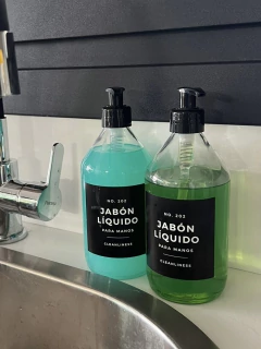 DISPENSER VIDRIO TRANSPARENTE 500cc ETIQ NEGRA - Mama al Mando