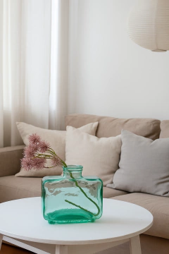 JARRON CUADRADO VIDRIO TRANSPARENTE 23 fm - comprar online