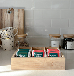 CAJA DE BAMBOO s/ TAPA CON 6 DIV.