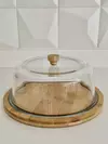CAMPANA DE VIDRIO P/ FIAMBRES BASE BAMBU