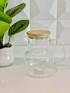 JARRITA DE VIDRIO CON TAPA BAMBU LISSA