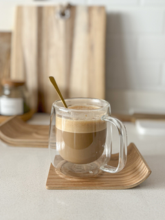 SET X4 BANDEJITAS PARA TAZA MADERA HAYA