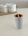 VASO GRIS CON BAMBU PLÁSTICO