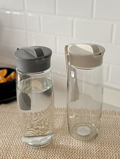 JARRA VIDRIO TAPA GRIS/ BEIGE 1600 ml en internet