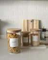RECIPIENTE 2300 ml REDONDO ACRILICO TAPA MADERA
