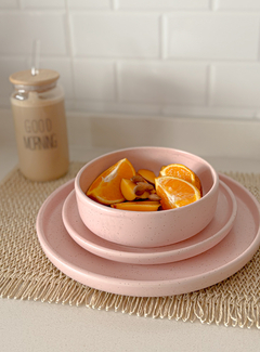 PLATO LÍNEA JASPEADA CERÁMICA ROSE - comprar online